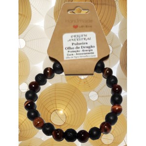 PULSEIRA ANCESTRAL - OLHO DE DRAGÃO (C/ PEDRAS SEMI-PRECIOSAS)